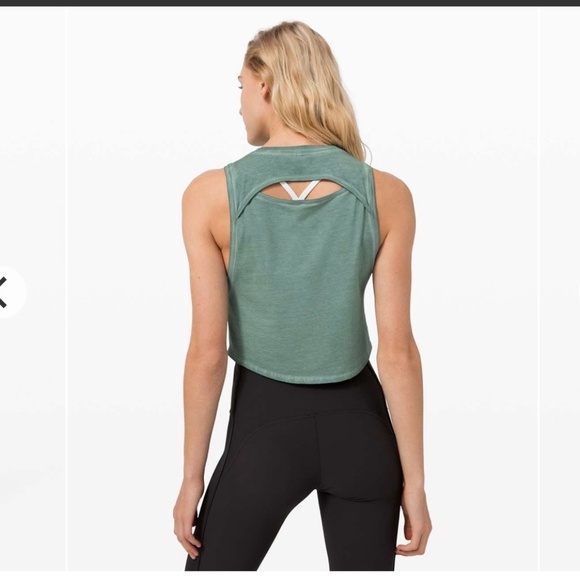Lululemon cut back crop tank tidewater teal - Picture 2 of 5